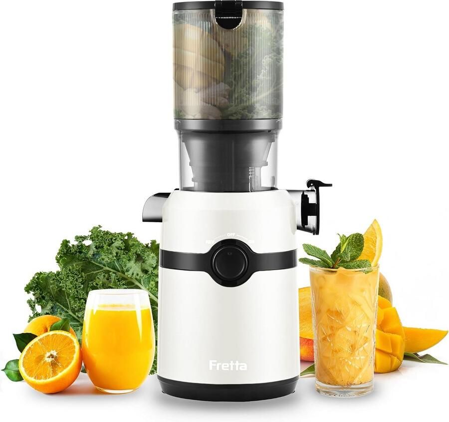 Slow Juicer Koudpers Citruspers met Grote Trechter voor Hele Groenten en Fruit