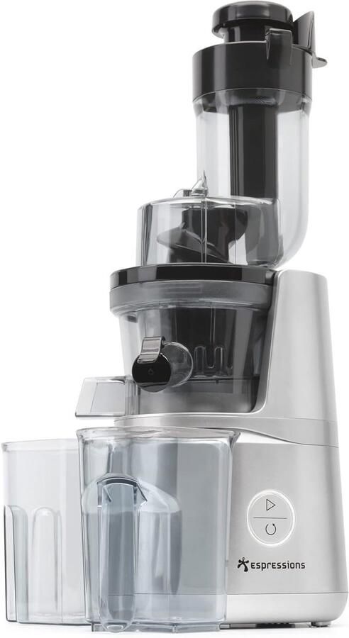 Slow Juicer Sapcentrifuge Gezond Sap Maken Automatische Terugslag Grote Invoer Grijs RVS