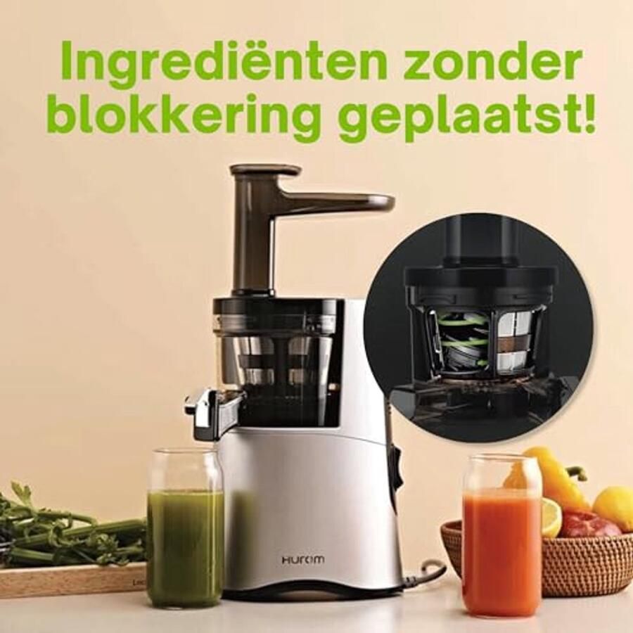 Slow Juicer voor Koud Persen Efficiënt Sap & IJs Machine met Halftransparante Trechter