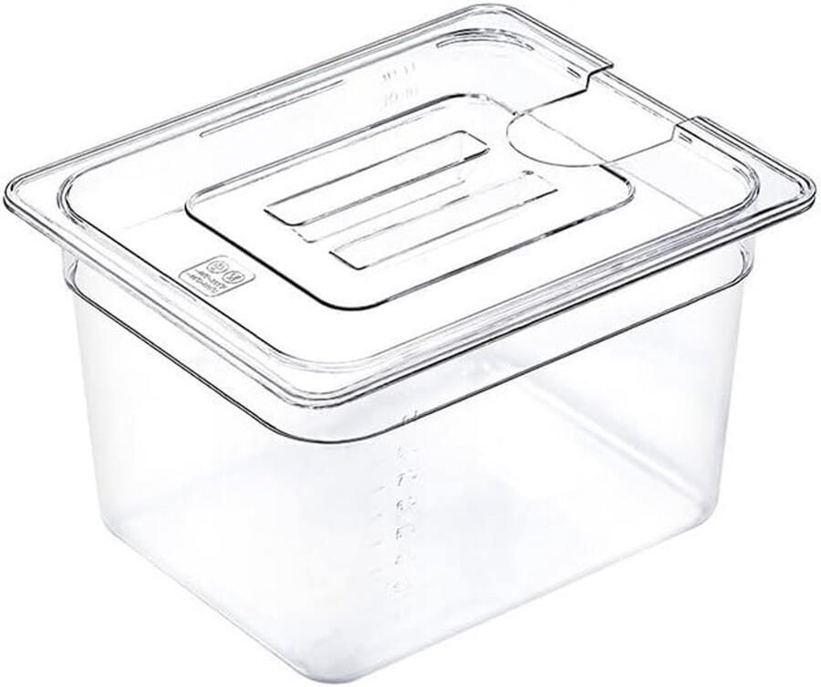 Slowcooker Container Vacuüm Koken Bak Lage Temperatuur Koken Met Maatverdeling 11 Liter Transparant