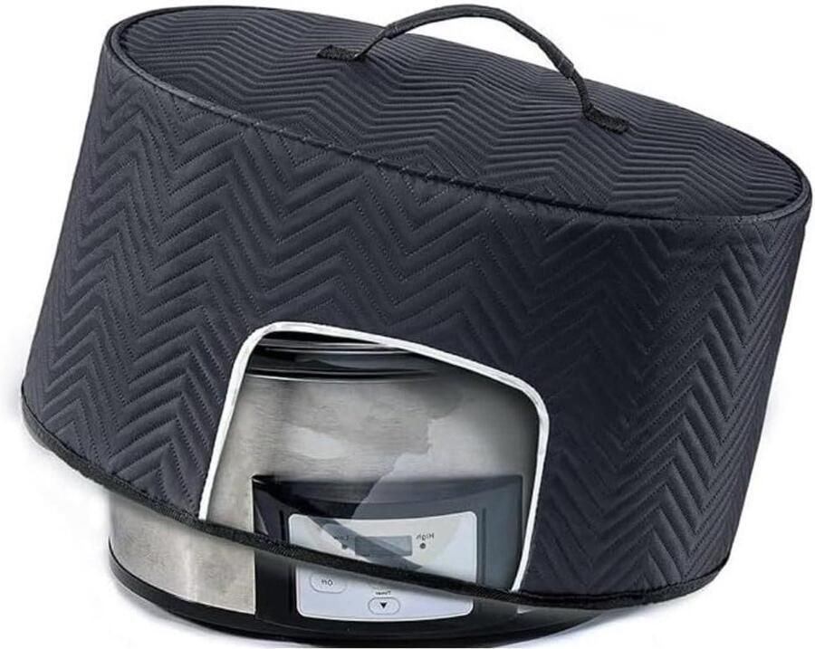 Slowcooker Deksel Stofkap Apparaat Keuken Organisatie Transparant Venster 16 x 9 Zwart