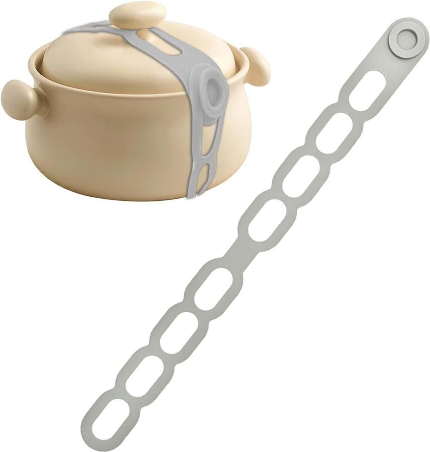 Slowcooker Dekselhouder Veiligheidshoes Transport en Opslag Zelfborgend 25 cm Grijs