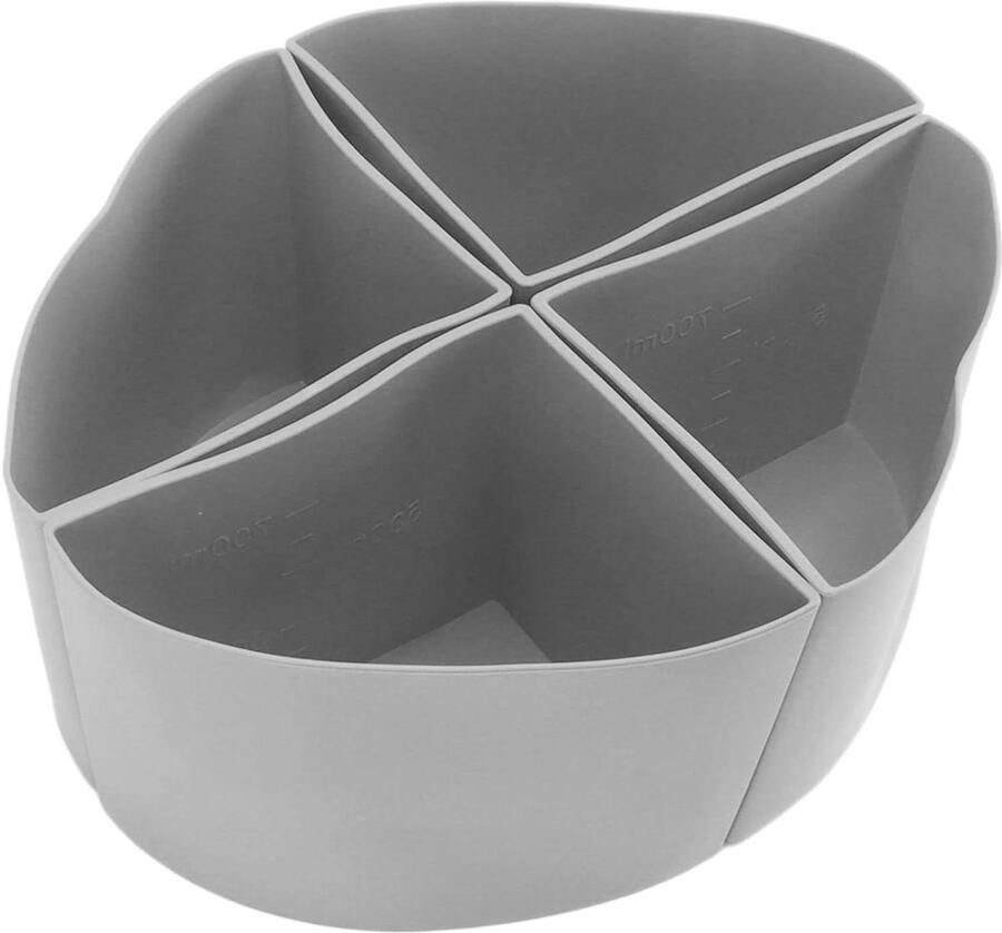 Slowcooker Divider Liner Kookverdeler Insert Twee Maaltijden Koken Herbruikbaar Siliconen 6 Liter Pot Grijs