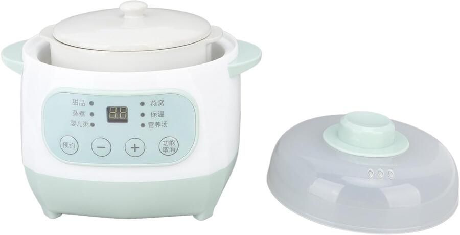 Slowcooker gezonde en veilige 1l keramische slowcooker gemakkelijk mee te nemen en op te bergen kookpot gelijkmatige en efficiënte verwarming slowcooker voor het stomen van voedzame gerechten