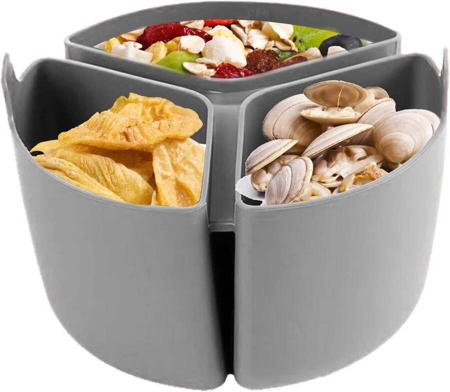 Slowcooker Inzet Pot Divider Maaltijden Bereiden Drievoudige Structuur 1800 ml Grijs