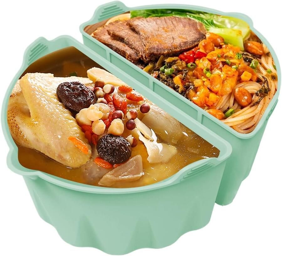 Slowcooker Inzetstuk Kookscheider Liner Gerechten Scheiden Voorkomt Smaak Vermenging Voor 5.5-7.5L Lichtgroen