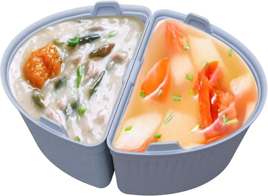 Slowcooker Inzetstukken Kookscheiders Twee Maaltijden Koken Hittebestendig Siliconen 6QT Blauw