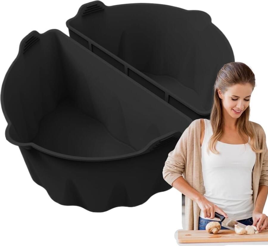 Slowcooker Inzetstukken Silicone Divider Gezellig Eten Maken Smaak Scheider 6-8 QT Zwart