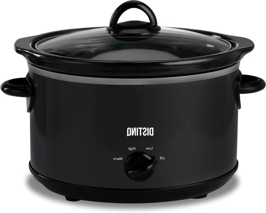 Slowcooker Stoofpan Langzaam Koken Keramische Pan 4 Liter Zwart