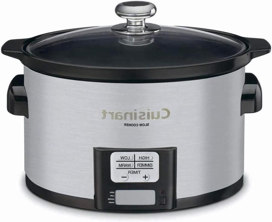 Slowcooker Keramiek Sudderpan Programmeerbaar Maaltijden Bereiden LCD Countdown Timer 3.3 Liter Zwart