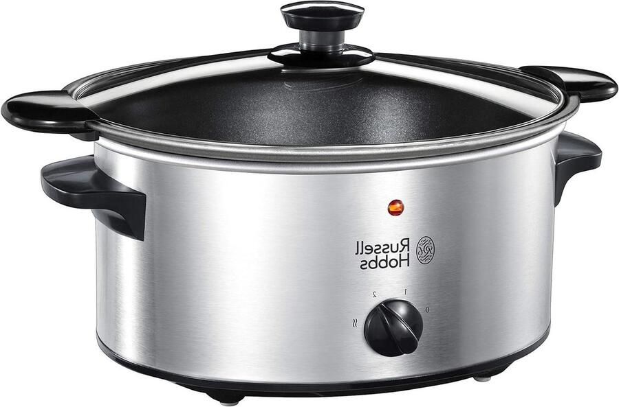 Slowcooker Kookpan Gezond Koken Uitneembare binnenpan 3.5 Liter Zilver