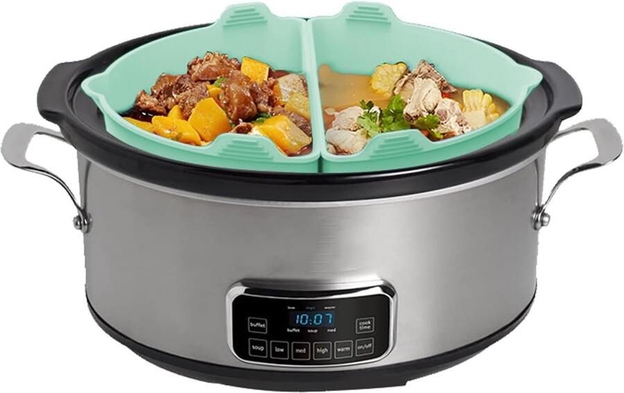 Slowcooker Liner Kookaccessoire Maaltijden Bereiden Met Scheidingsfunctie 6-8QT Lichtgroen