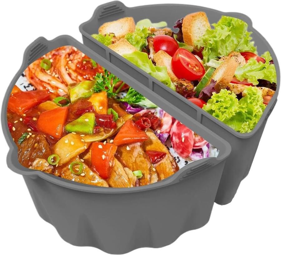 Slowcooker Liner Maaltijd Verdeler Maaltijden Bereiden Aparte Porties 5.7-7.6 Liter Grijs