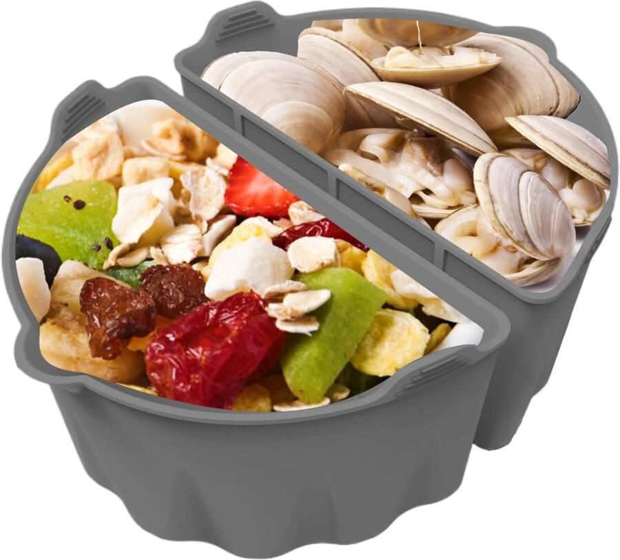 Slowcooker Liner Separator Bak Maaltijden Delen Herbruikbaar Siliconen 5.7-7.6 Liter Grijs