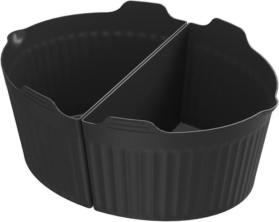 Slowcooker Liner Verdeler Inzetstuk Twee Maaltijden Koken Herbruikbaar Siliconen 6-8 Liter Ovale Potten Zwart