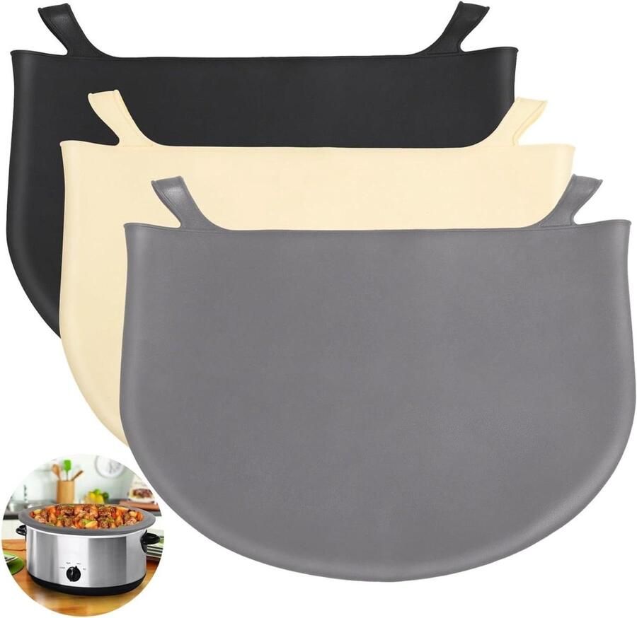 Slowcooker Liners Crock Pot Hulzen Koken Zonder Schrobben Herbruikbaar Siliconen Materiaal 3 Stuks Grijs Geel Zwart