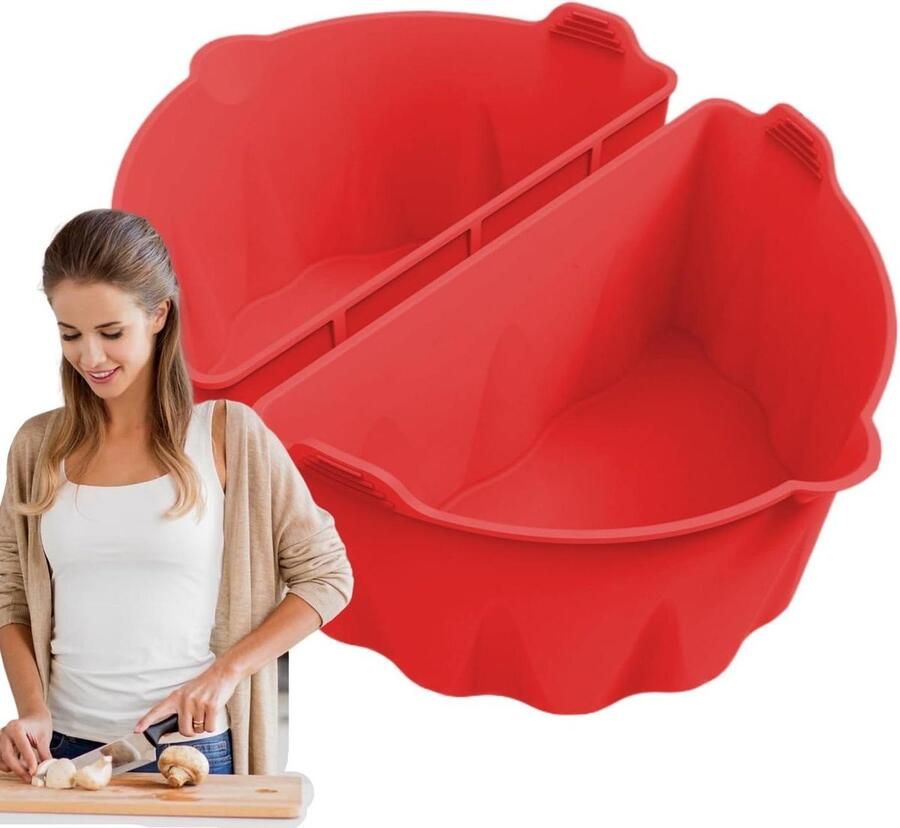 Slowcooker Liners Herbruikbaar Siliconen Maaltijden Bereiden Vaatwasserbestendig 6-8 QT Rood