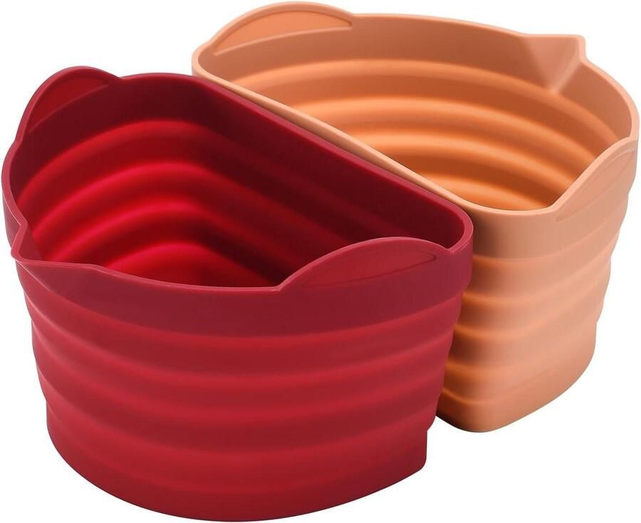 Slowcooker Liners Herbruikbare Siliconen Twee Gerechten Koken Vaatwasserbestendig 6-7 Liter Rood Bruin