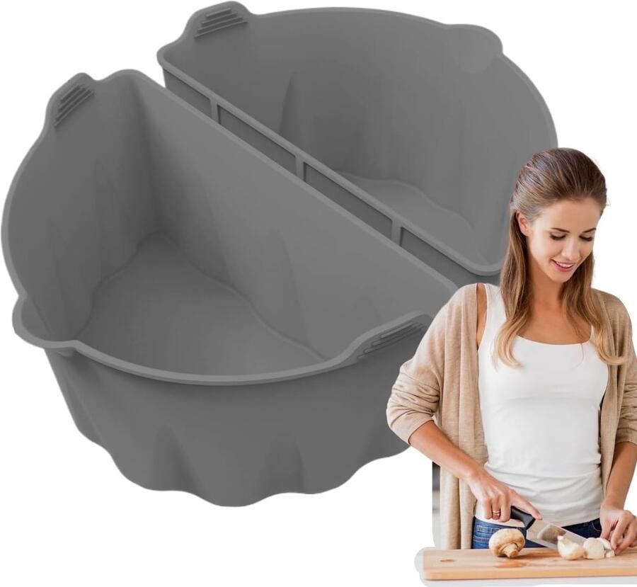 Slowcooker Liners Kookgerei Accessoires Gezamenlijk Koken Smaak Separator Set van 2 Grijs