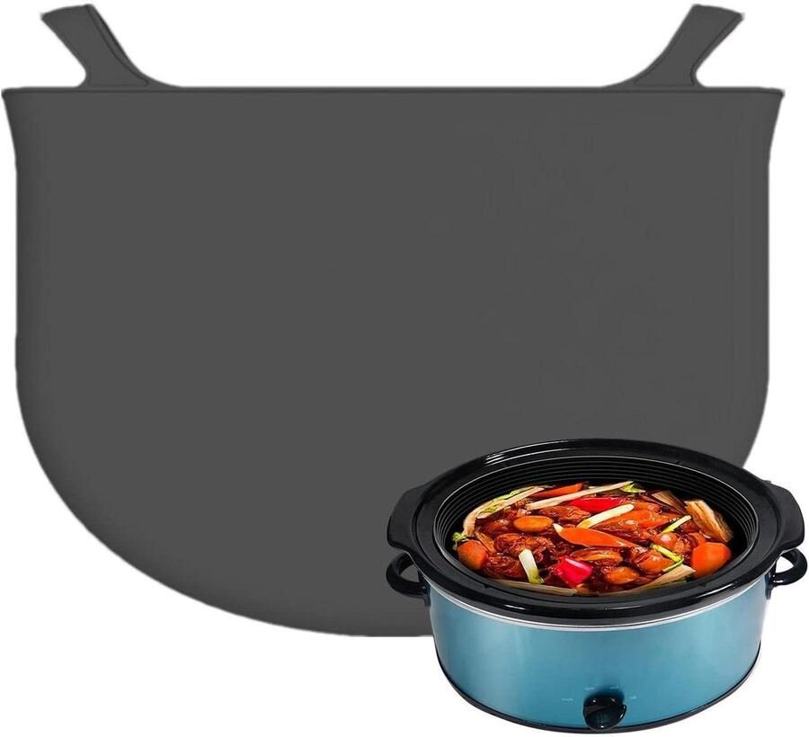 Slowcooker Liners Silicone Pot Koken en Bereiden Herbruikbaar Materiaal 6-7 Liter Zwart