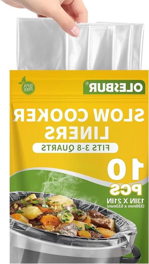 Slowcooker Liners Wegwerp Pot Zakken Koken met Gemak Antiaanbak Oppervlak 33 x 53 cm Transparant