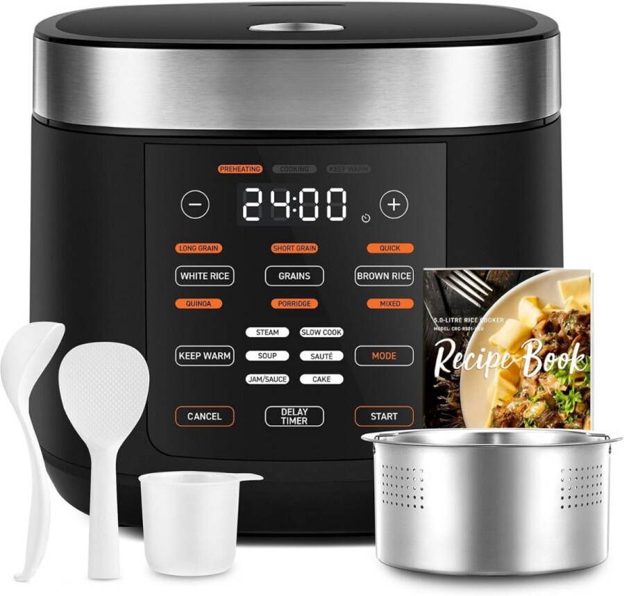 Slowcooker Met Timer Digitale Slowcooker Met Timer Programmeerbare Slowcooker Hotpot Elektrische Slowcooker Binnenpan Keramische Binnenpan Timerfunctie Warmhoudfunctie Snelkookpan Rijstkoker RVS