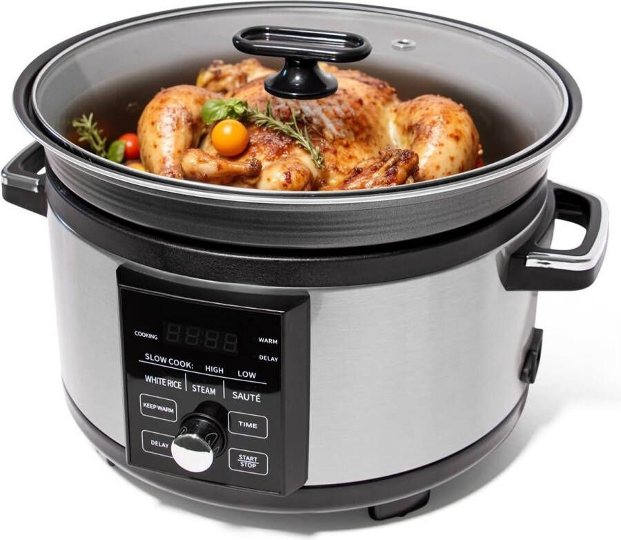 Slowcooker met Timer Programmeerbare slowcooker Elektrische slowcooker Digitale slowcooker Binnenpan Eten