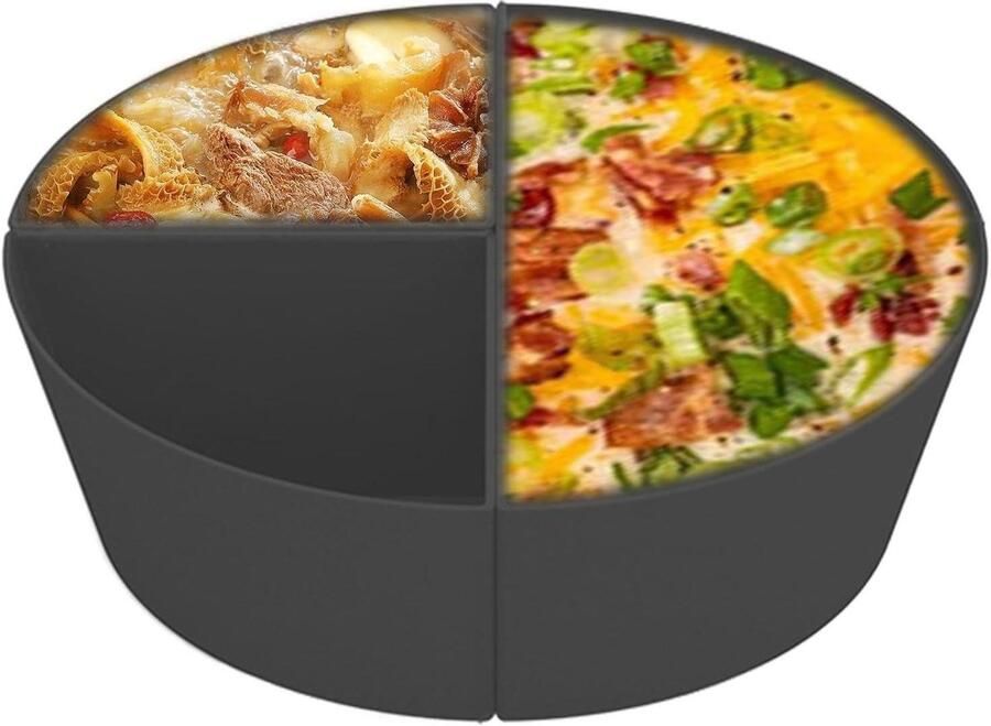 Slowcooker Scheidingswand Voering Verdeler Meerdere Gerechten Koken Herbruikbaar Siliconen 11D x 22B x 11H cm Grijs