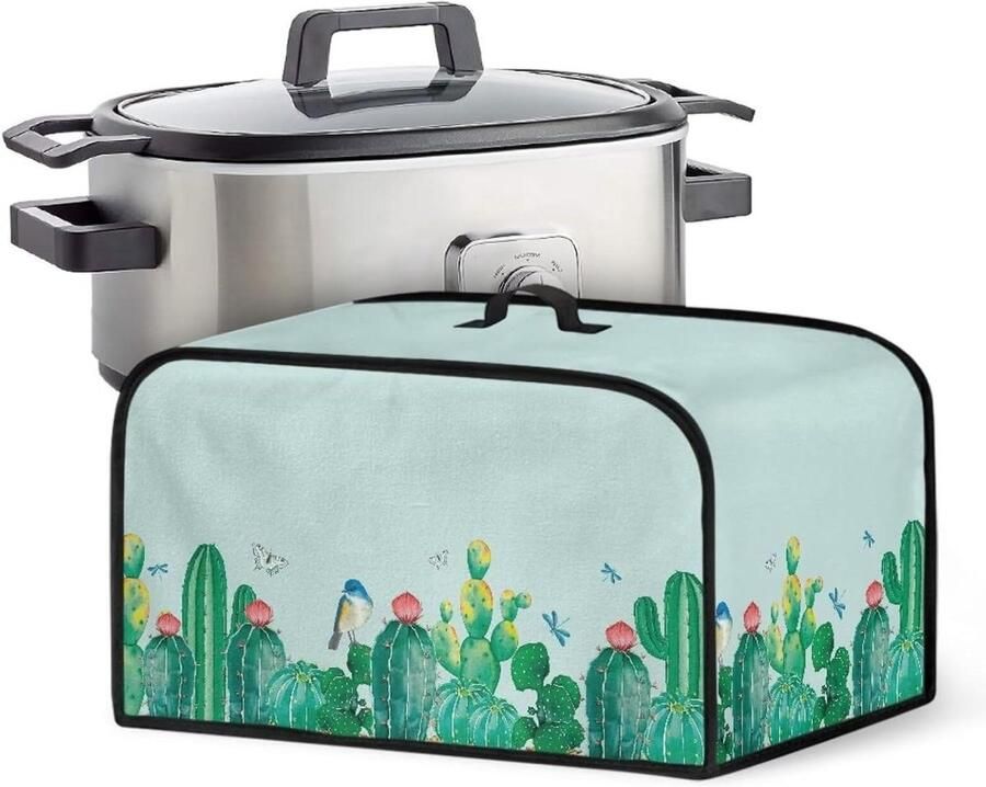 Slowcooker Stofkap Crockpot Cover Keuken Beschermen Met Zijvak 43 x 27 x 25 cm Cactus