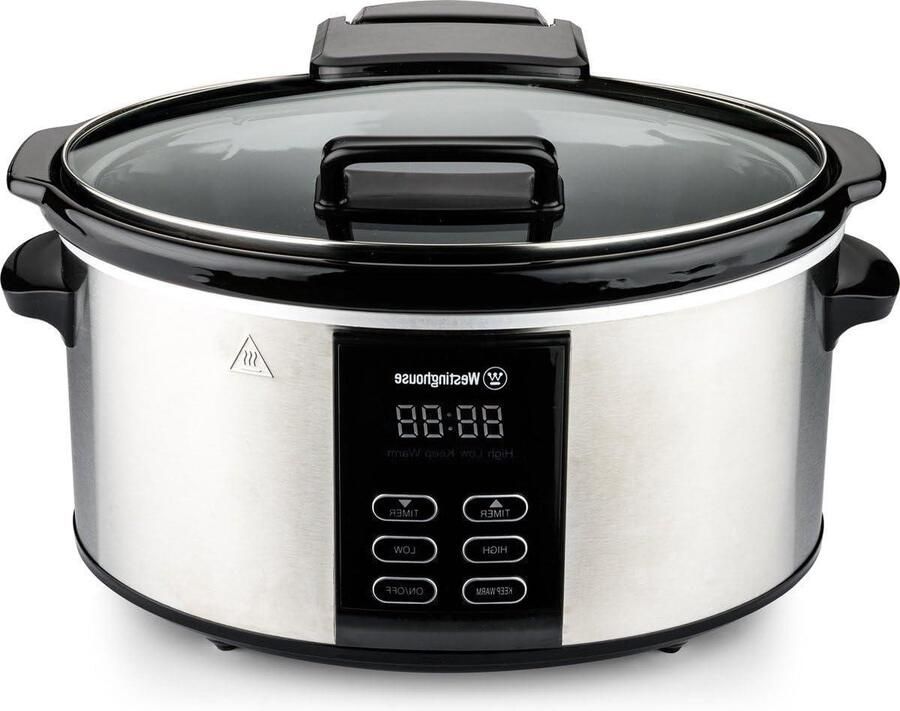Slowcooker Stoofpan Elektrisch Langzaam Koken Uitneembare Pan 6 Liter RVS