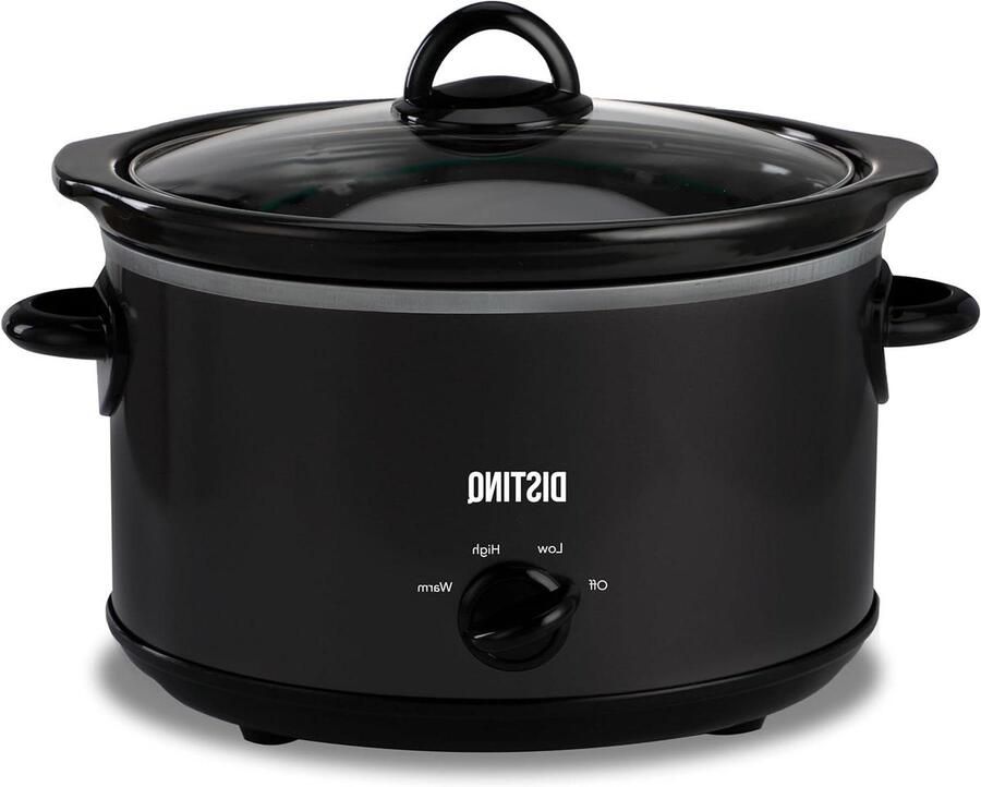 Slowcooker Stoofpotpan Langzaam Garen Keramische Pan 4 Liter Zwart