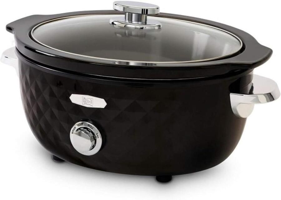 Slowcooker Sudderpan Elektrisch Maaltijden Bereiden Grote Capaciteit 3.9 kg Zwart