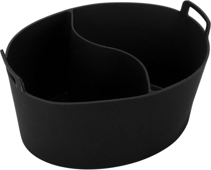 Slowcooker Voering Pot Verdeler Twee Maaltijden Koken Herbruikbaar Siliconen 20x14x11 cm Zwart
