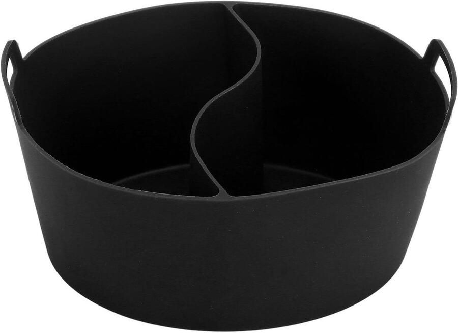 Slowcooker Voering Potverdeler Siliconen Twee Maaltijden Koken Lekbestendig Hittebestendig 20x14x11 cm Zwart