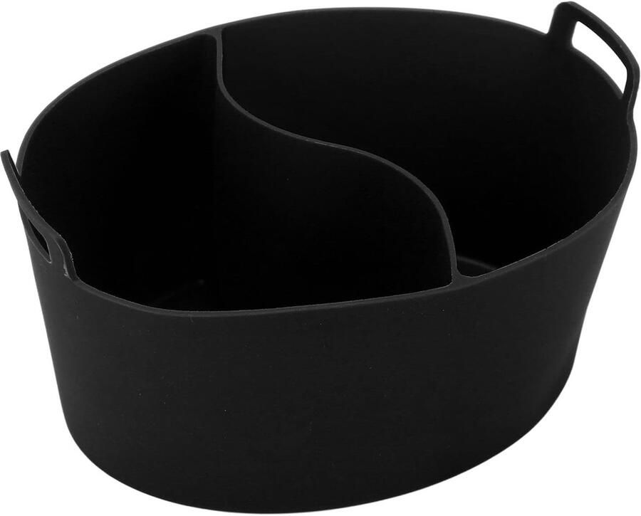 Slowcooker Voering Potverdeler Twee Maaltijden Tegelijk Lekvrij en Krasbestendig 7-8 Quart Zwart