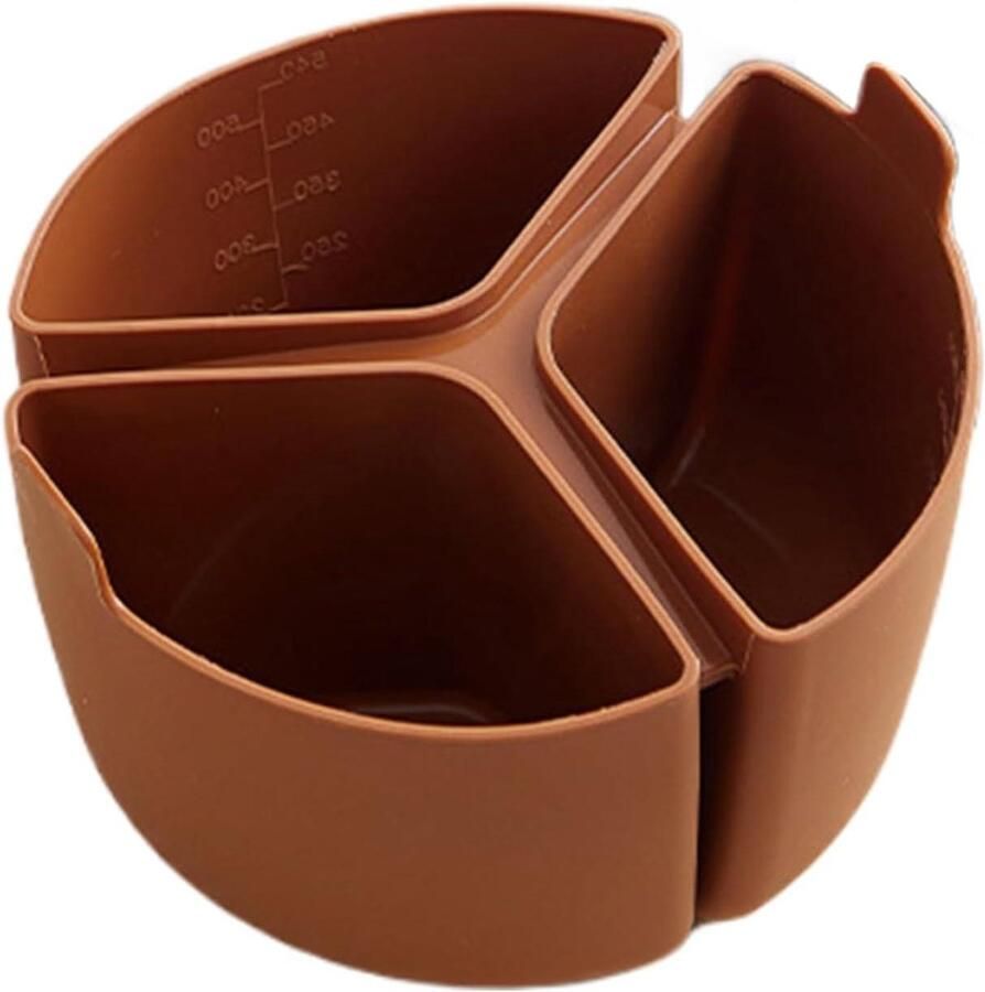 Slow Cooker Liner Maaltijd Separator Meal Prep Drie Compartimenten 18 x 12 cm Bruin