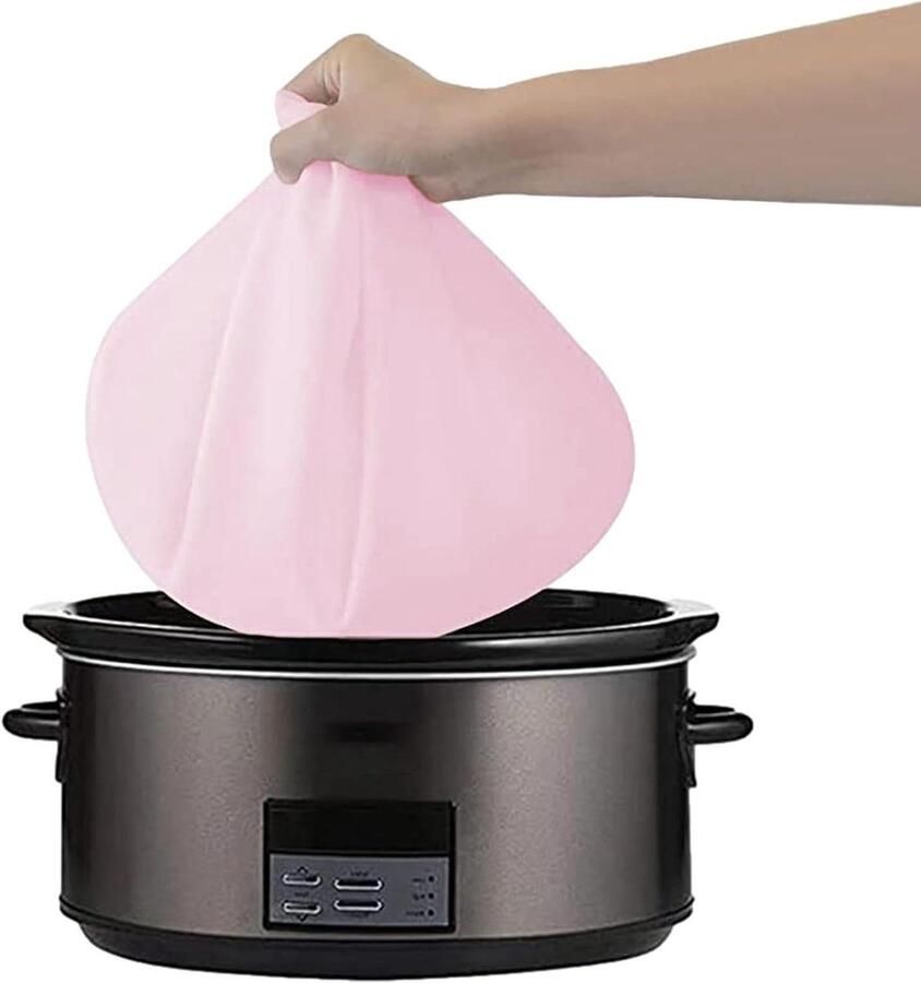Slowcooker Voering Siliconen Liner Maaltijden Bereiden Herbruikbaar Antiaanbak 6-8 Liter Roze