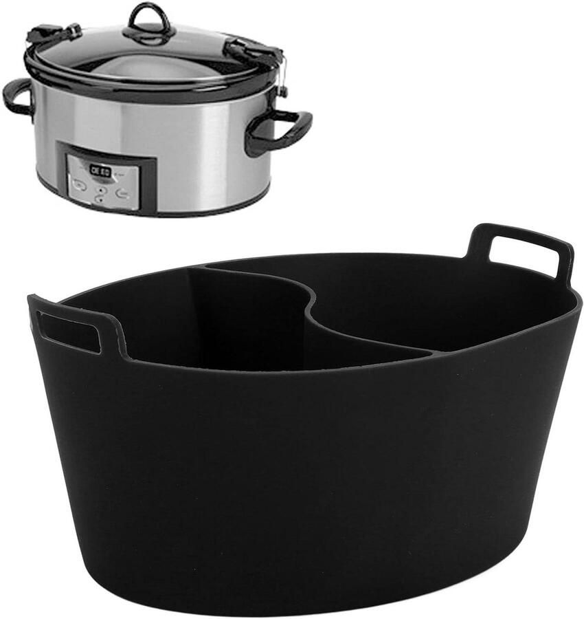 Slowcooker Voeringen Herbruikbare Liners Koken Twee Gerechten Met Handvatten 2 Stuks Zwart