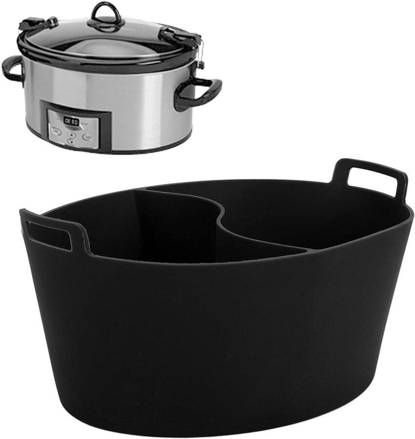 Slowcooker Voeringen Herbruikbare Liners Twee Maaltijden Met Handvatten 2 Stuks Zwart