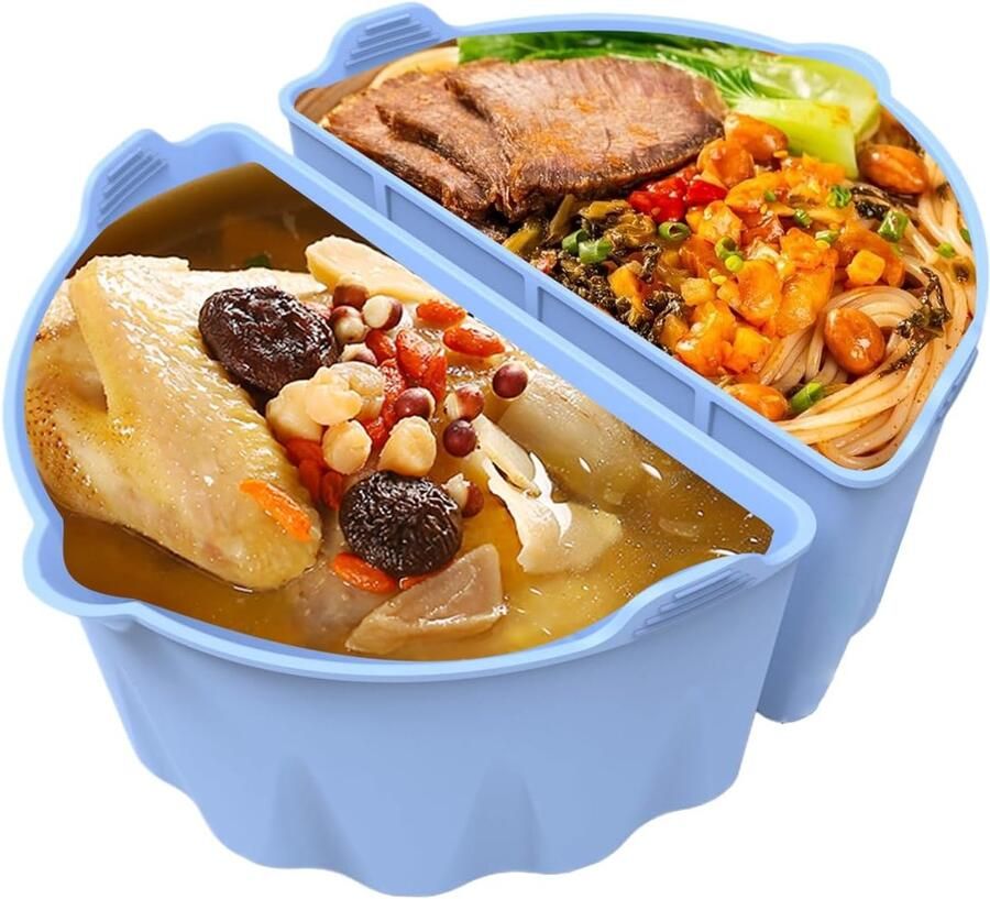 Slowcooker Voeringen Herbruikbare Scheiders Koken en Stoven Vaatwasserbestendig 21.7x14x11cm Lichtblauw