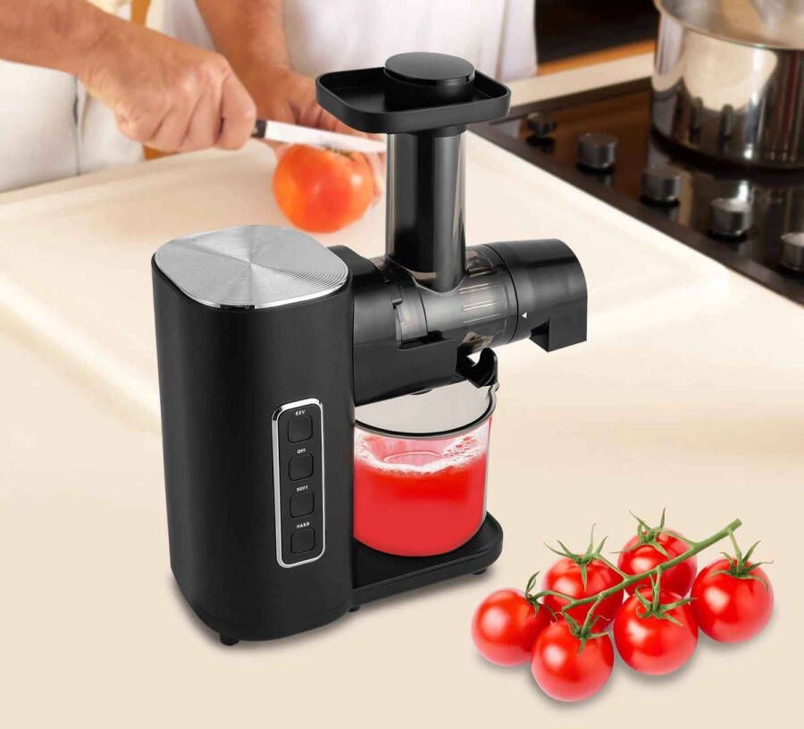 Slowjuicer Elektrisch met Grote Capaciteit en Verstelbare Perskracht Sapcentrifuge Sapcentrifuges Groenten en Fruit Sap Centrifuge met Antislip Voeten en Gemakkelijk Schoon te Maken