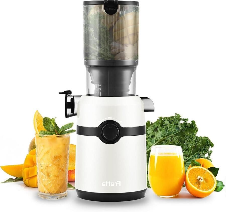 Slowjuicer Fruitpers Gezond Sap Maken XL Opening 1 Liter Wit
