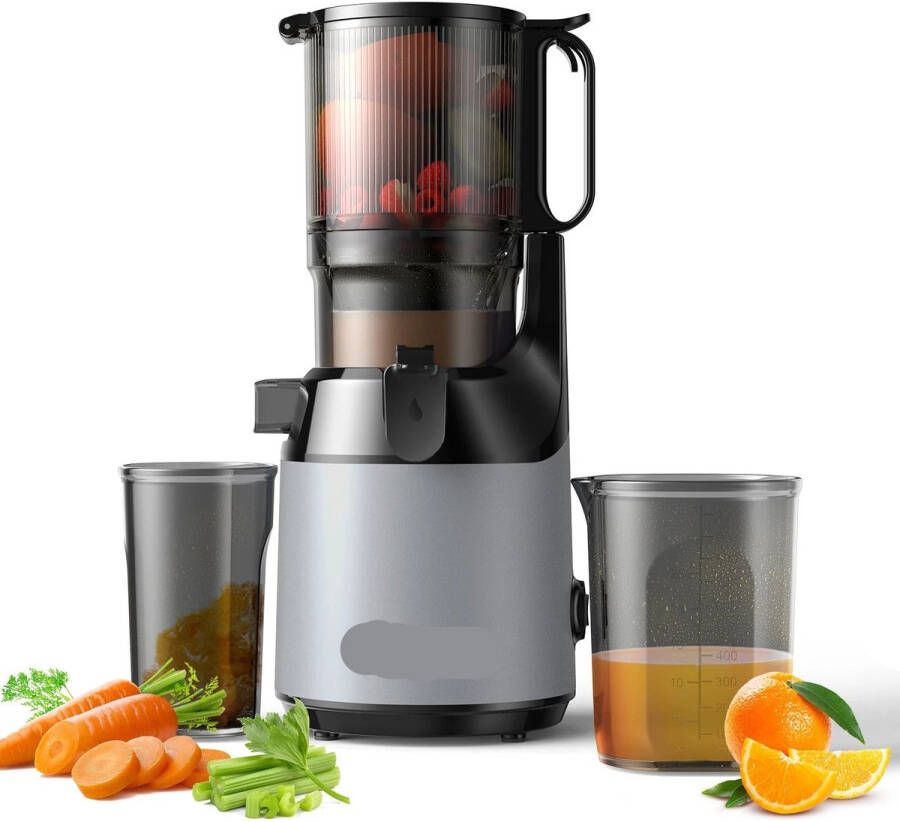 Slowjuicer Juicer Cold Press met 130mm Vulopening 1.8L 65 RPM BPA-vrij Hoge Sapopbrengst Geschikt voor Hele Groenten en Fruit Makkelijk Schoon te Maken