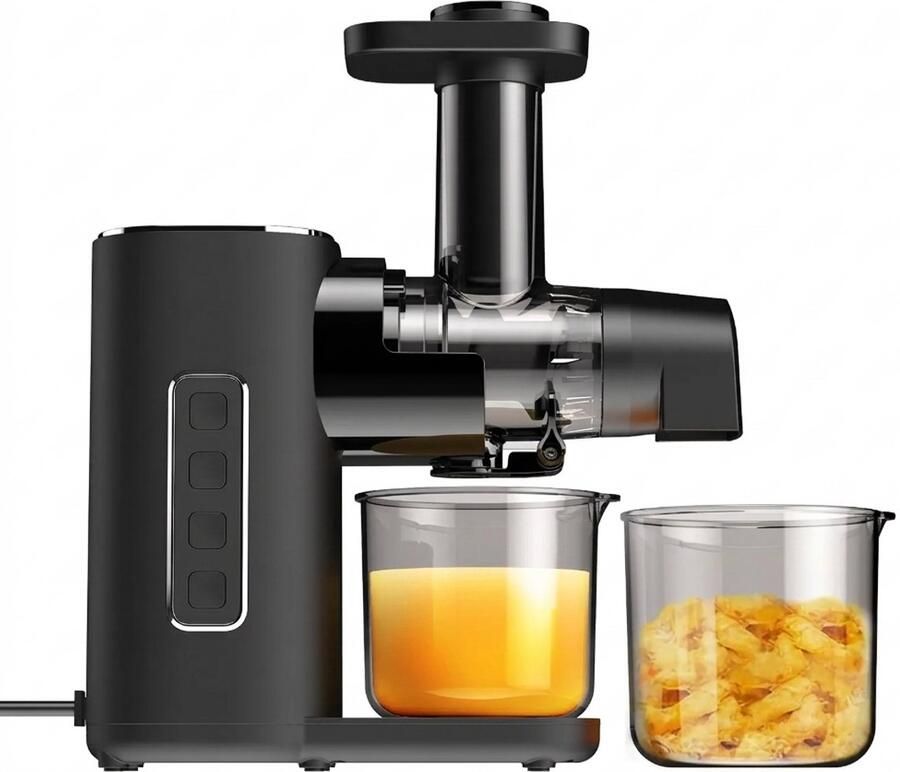 Slowjuicer Koude Pers Juicer 150W met 2 Snelheden voor Groenten en Fruit Stille Motor tot 65 dB Gaasvrij Ontwerp Anti-druppelklep Automatische Beveiliging 450 ml