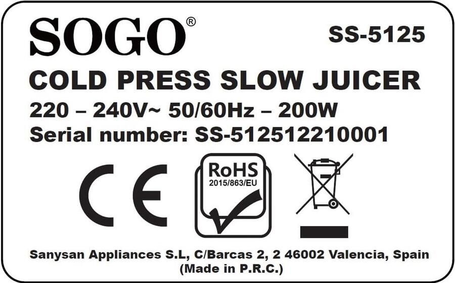 Slowjuicer Koudgeperste Sappen Smoothies en Sorbet – Met Touch Controle en Eenvoudig Schoonmaken