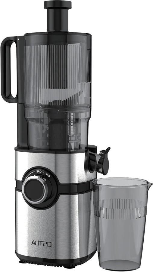 Slowjuicer Sapcentrifuge Sapmachine Gezond sap maken Brede toevoer 127 cm opening Zwart