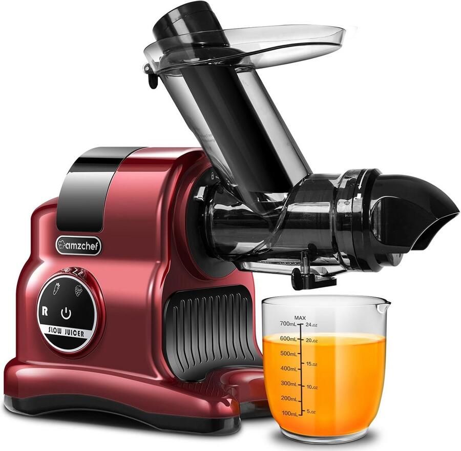 Slowjuicer met Brede Vulopening (80mm) Krachtig 150W Met 2 Snelheden & Anti-Druppel