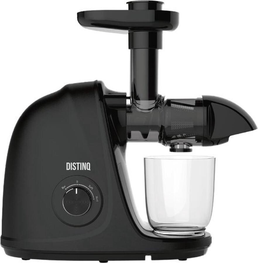 Slowjuicer met container Sapcentrifuge fruit Gezond sap maken Stille motor 60dB 700ml sap 1.4L pulp Zwart
