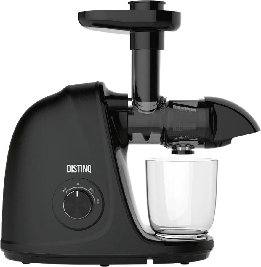 Slowjuicer met container Sapcentrifuge fruit Gezond sap maken Stille motor 60dB 700ml sap 1.4L pulp Zwart