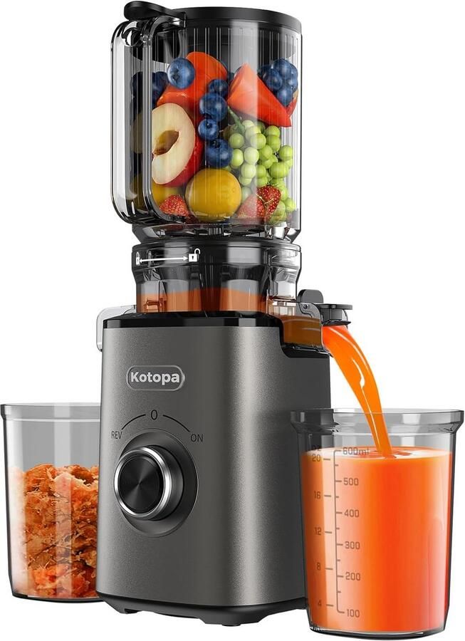 Slowjuicer met Extra Grote Vulschacht voor Groenten en Fruit